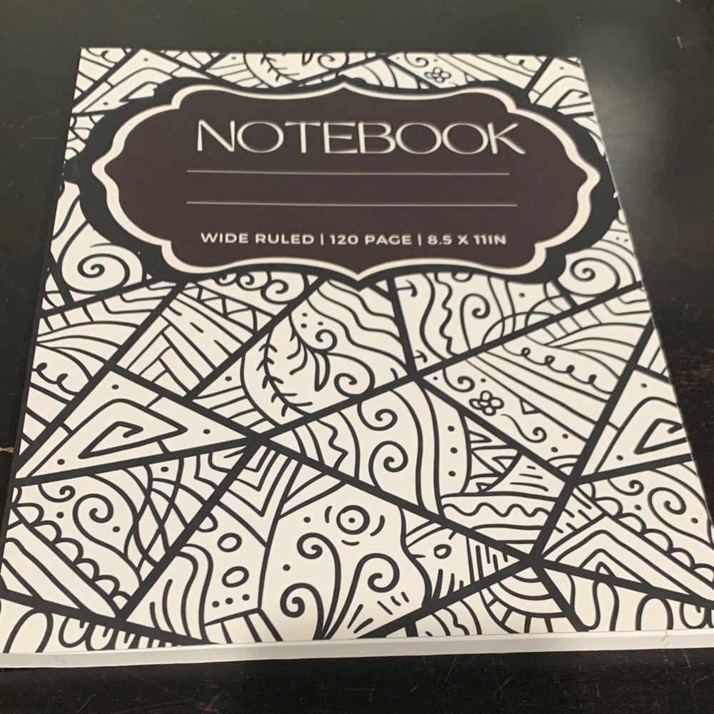Black and White Patterned Notebook
